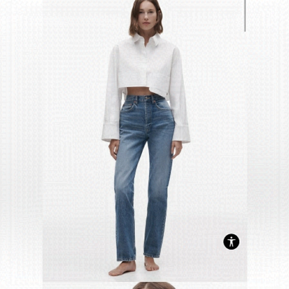 Zara Denim - Zara HIGH RISE MOM JEANS DARK BLUE SZ US6